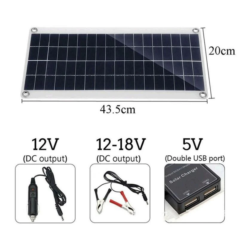 Solar Panel Kit 30W 12V Dual U - Solar Panel Monocrystalline ulasan dan harga
