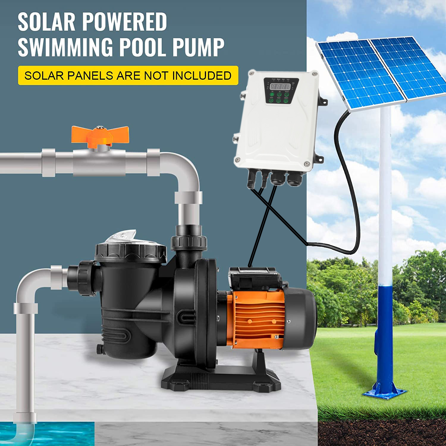 2HP 1500W Solar Pool Booster P - Solar Pool Pump Kit ulasan dan harga